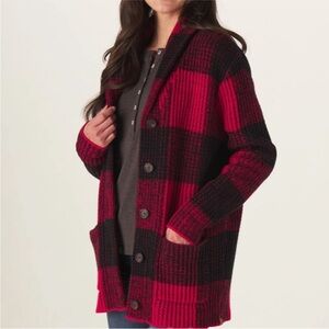 The Normal Brand Red and Black Plaid Cardigan - sz. Med